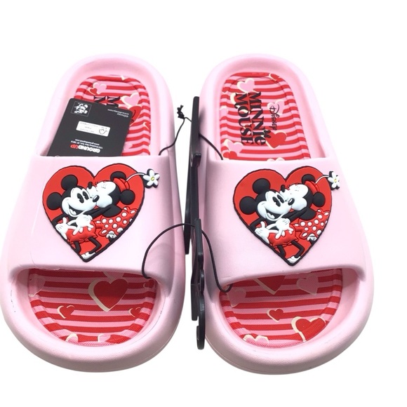 Ground Up Mickey & Minnie in Love Women's Cloud Comfort Flip Flop Slides Size 7 - Picture 5 of 6